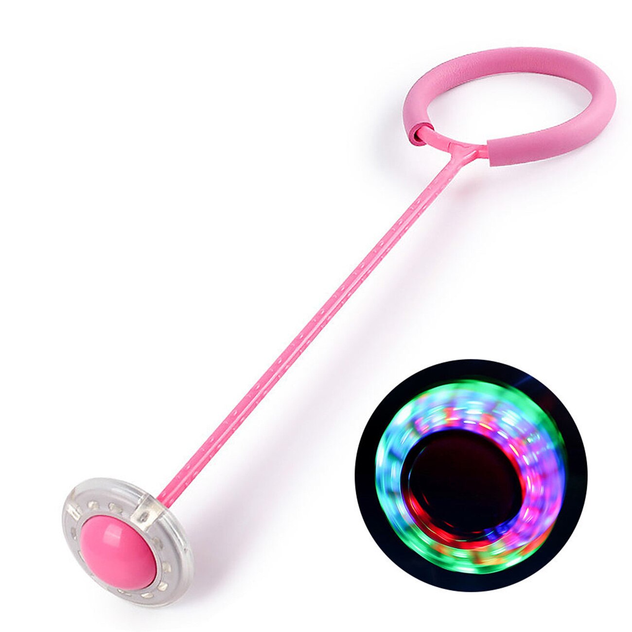 Flash Springen Touw Bal Kinderen Outdoor Fun Sport Speelgoed Led Kinderen Springen Kracht Reactie Training Swing Bal Kind-Ouder games: Roze