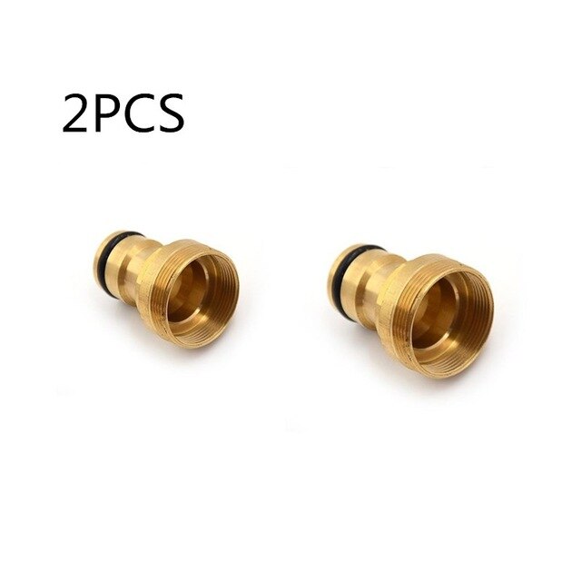 Universal Threaded Tap Connector Adaptor Pipe Joiner Fitting Premium Brass Linking Watering Faucet Converter Tap Connection: 2PC