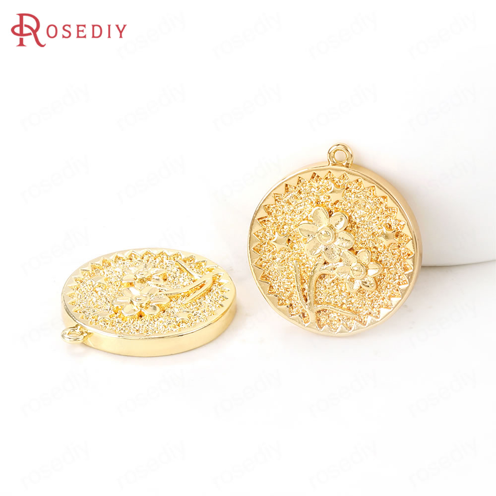 24K Goud Kleur Messing Reliëf Charms Hangers Sieraden Maken Levert Kettingen Oorbellen Armbanden Diy Bevindingen Accessoires