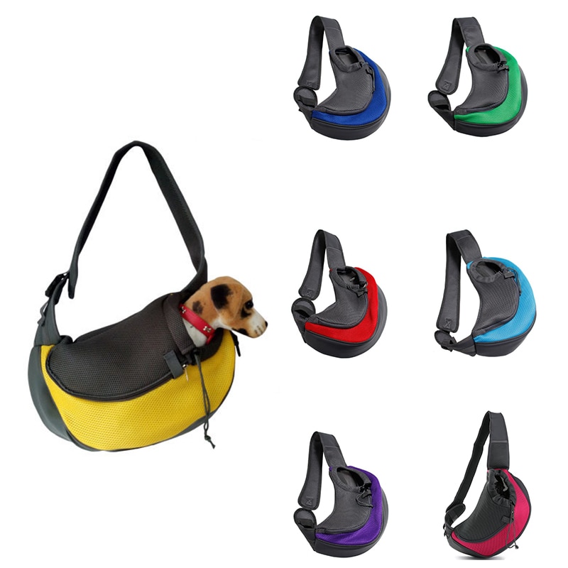 Schouder Hond Carrier Outdoor Travel Handtas Pouch Comfort Mesh Enkele Oxford Schouder Sling Mesh Reizen Tote Schoudertas