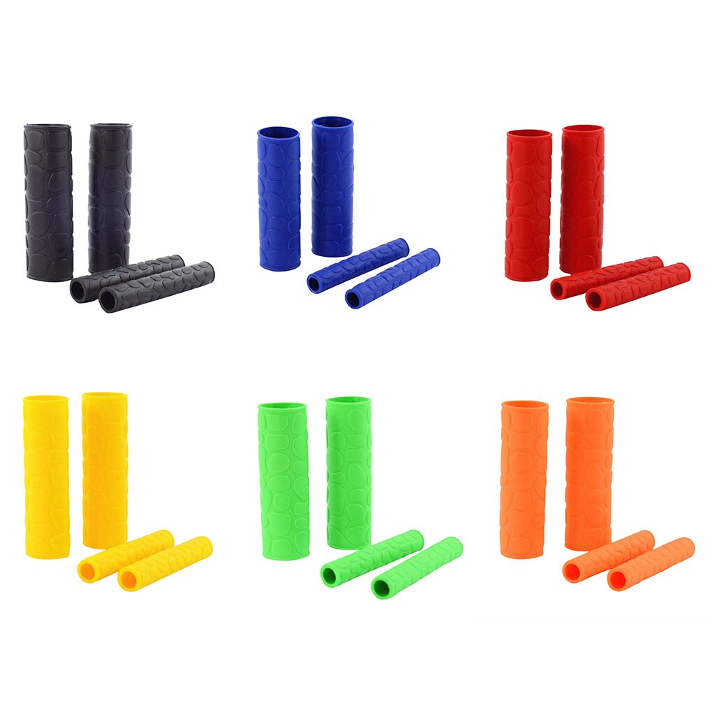 1 Paar Motorcycle Stuur Grip En 1 Paar Rem Koppelingshendel Rubber Fiets Mountainbike Stuur Mouw