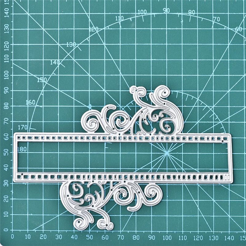 YaMinSanNiO Flower Border Metal Cutting Dies Banner Dies for DIY Scrapbooking Craft Card Embossing Die Cut Template Stencil