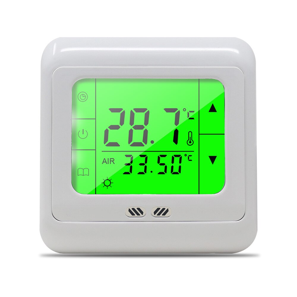 Digital Touch Screen Heating Thermostat Floor Heating Temperature Controller Auto Controller with White Backlight: green
