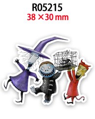 Vlakke hars flatback halloween 30 stuks/partij acryl harsen bedrukt voor doe-het-zelf decoratie: R05215