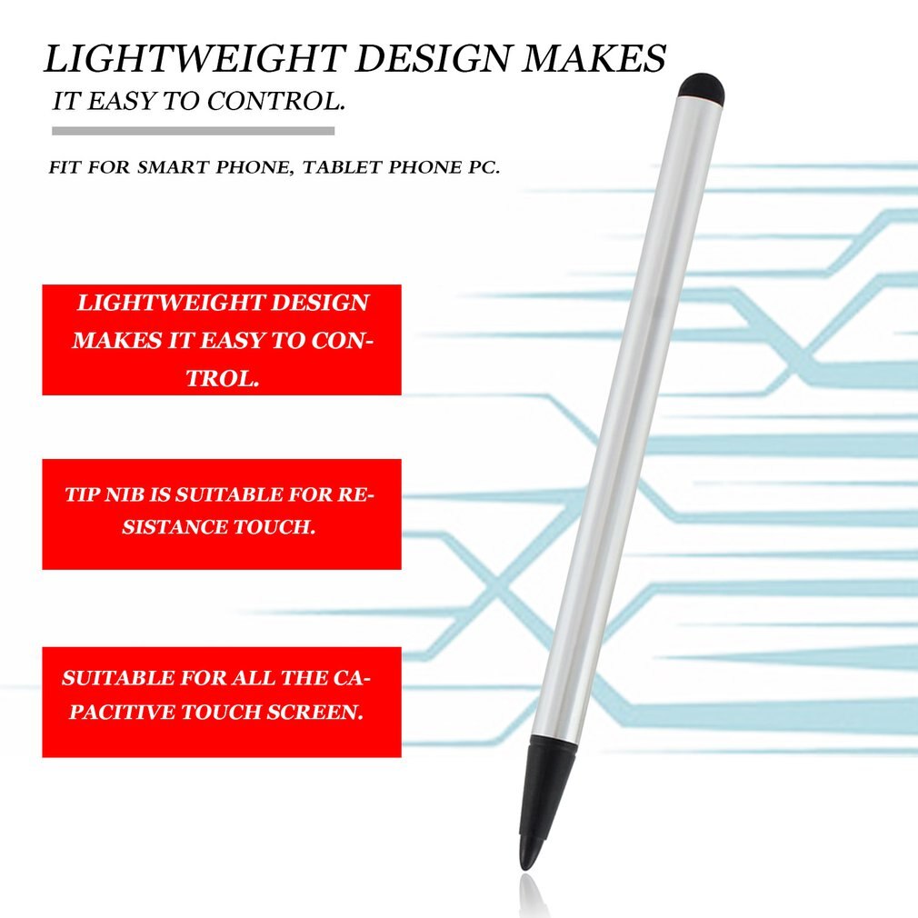 2-in-1Multifunction Touch Screen Pen Universal Stylus Pen Resistance Touch Capacitive Pen for Smart Phone Tablet PC Random Color