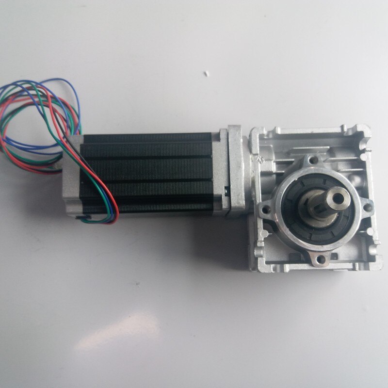 Ratio10:1 reductor de velocidad de caja de engranajes de tornillo sin fin RV030 14mm de salida con Motor paso a paso Nema23 84MM 2.2NM 320Oz-in kit para enrutador CNC