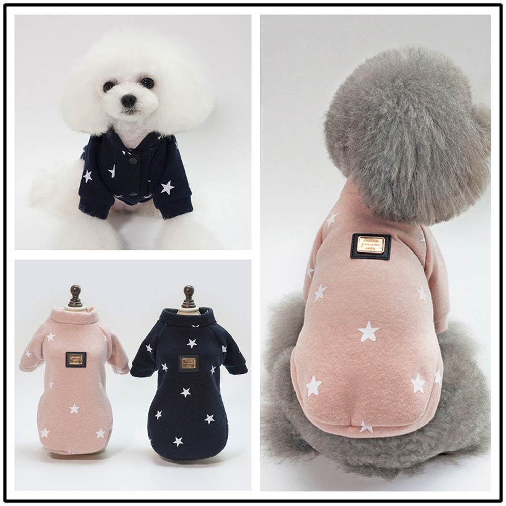 Star Prints Hond Jas Winter Hond Kleding Jas Puppy Chihuahua Kleding Hoodies Voor Kleine Middelgrote Honden Pug Yorkies Yorkshire