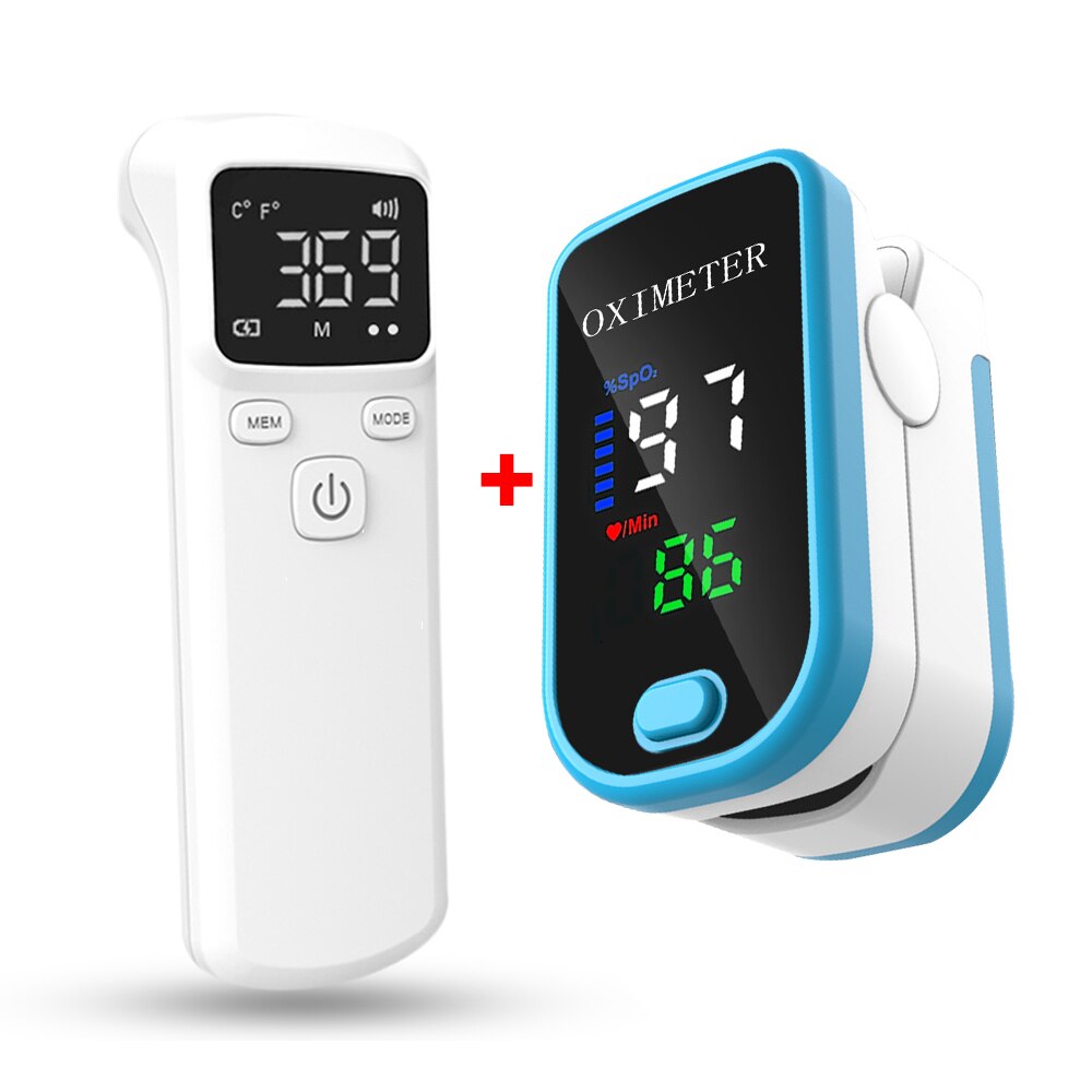 Portable Blood Oxygen Finger Pulse Digital Fingertip Oximeter Oxygen Saturation Meter Finger Monitor Oximetro + thermometer: MD1791  MD1842
