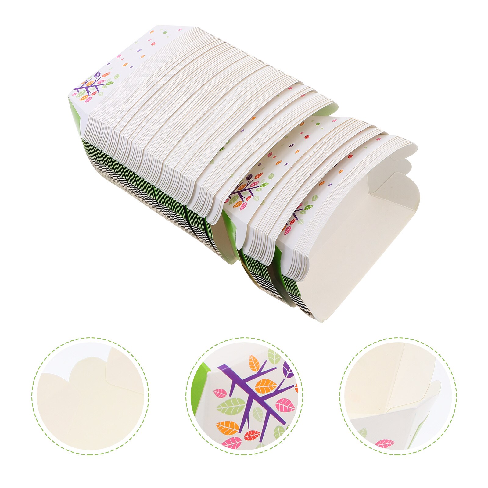 100pcs Disposable Food Tray Paper Snack Packing Box Practical Food Wrapping Box: Default Title
