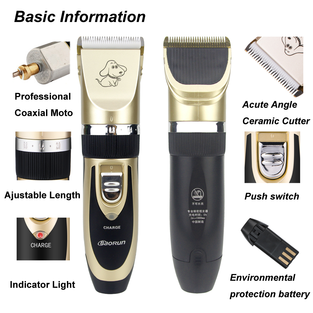 Rechargeable Pet Cat Dog Hair Trimmer Grooming Kit Horse Electrical Clipper Shaver Set Haircut Machine