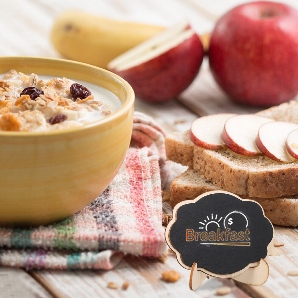 1/10 stuks 3d mini dikkere zwarte krijtborden met ezelstandaard, houten kleine berichtenborden voor bruiloften en feestdecoraties