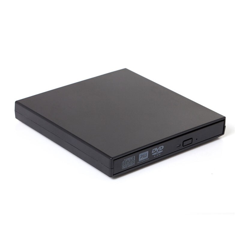 Slim Usb 2.0 Draagbare Externe Dvd Rom Optische Drive Cd/DVD-ROM CD-RW Speler Brander Plug En Play Voor Macbook laptop Desktop Pc: Black