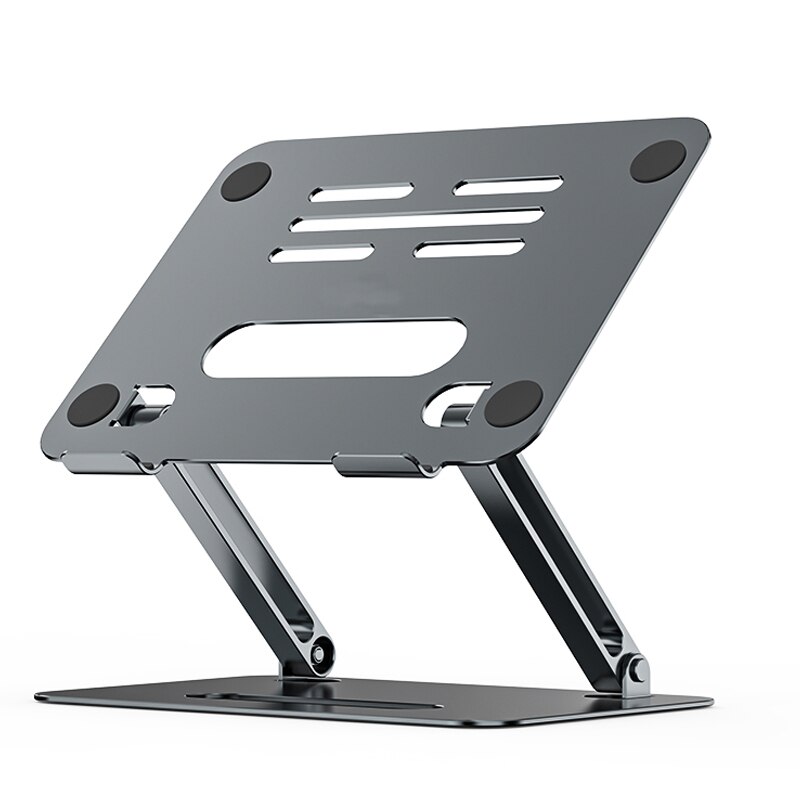 Laptop Riser Stand Angle Adjustable Height 360 Rotating Aluminum Ergonomic Computer Notebook Stand Holder for MacBook Pro Air: P43 Gray