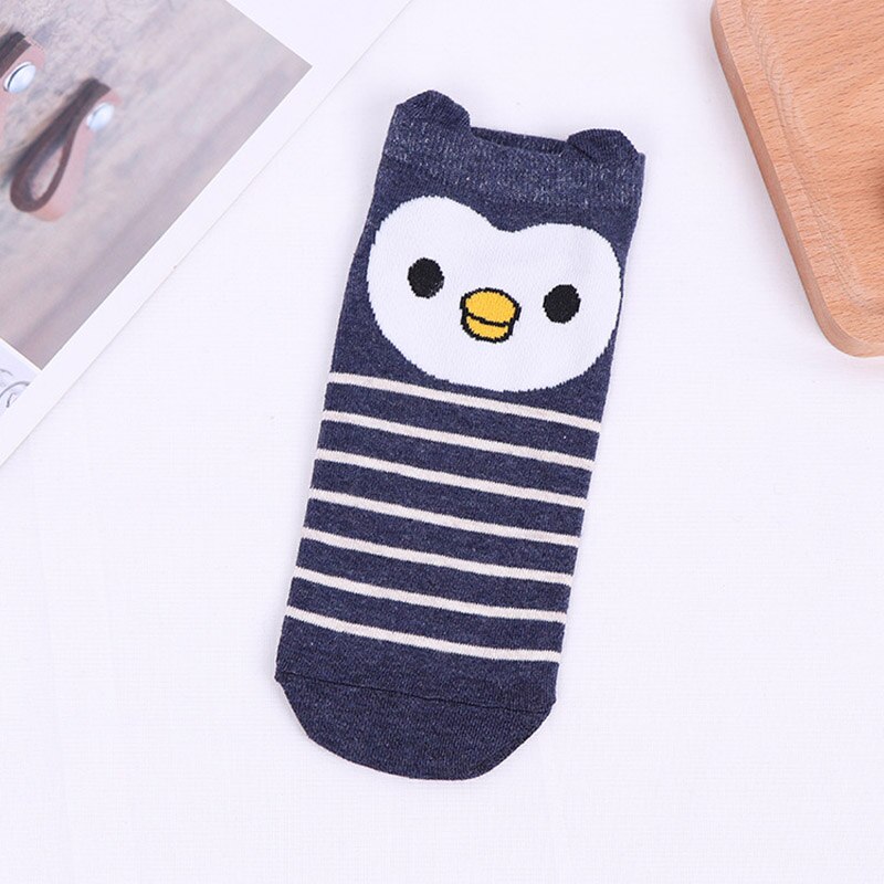 Cartoon Animal Print Baby Socks Cute Cotton Short Baby Girl Boy Socks Spring Autumn Soft Ankle Socks Baby Sokken: navy blue