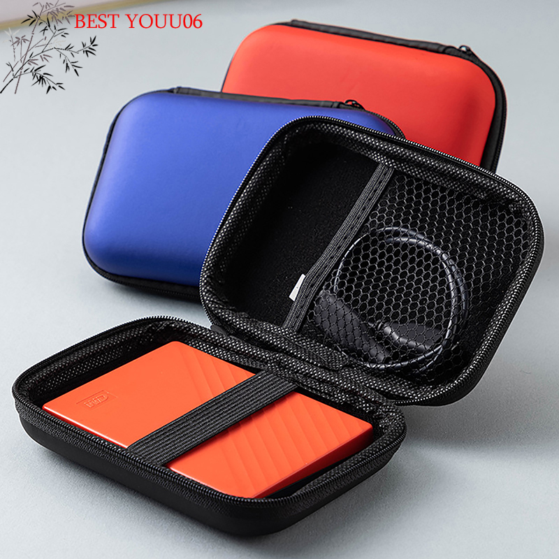 (YOUU06) Custodia per HDD da 2,5 pollici, custodia per disco rigido HDD/SSD, borsa protettiva per HDD, custodia per disco rigido esterno, per cavo USB e caricabatterie