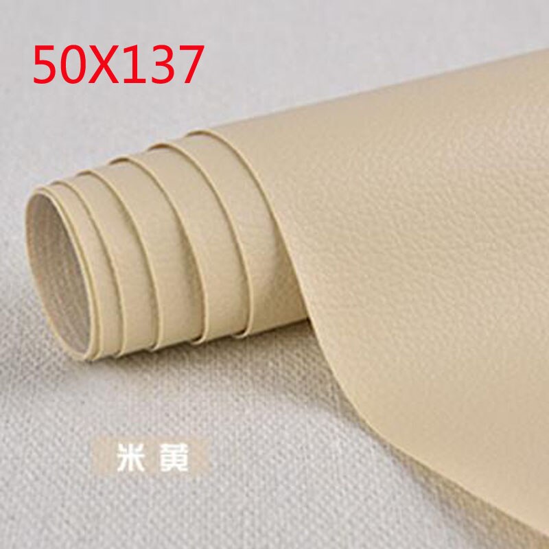 100x137cm Large size Self Adhesive Leather Patch Sofa Repair Patches Stick-on No Ironing Subsidies PU Fabric Stickers Scrapbook: 50x137 Beige