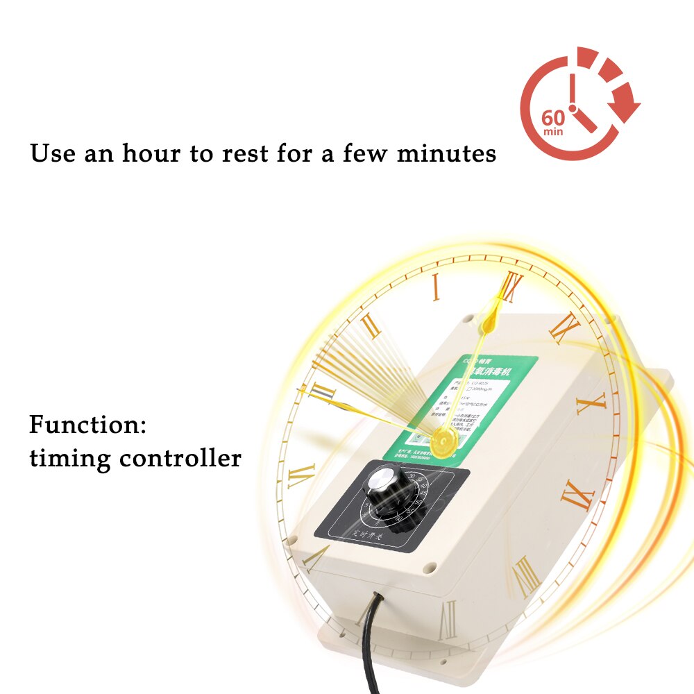 Multifunctional Home Water Air Purifier 2000mg/h Portable Ozone Machine Portable Oxygen Concentrator Water Purifying Sterilizing