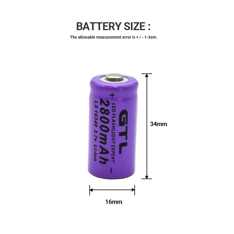 2800mAh Rechargeable 3.7V Li-ion 16340 Batteries CR123A Battery for LED Flashlight Travel Wall Charger 16340 CR123A Battery