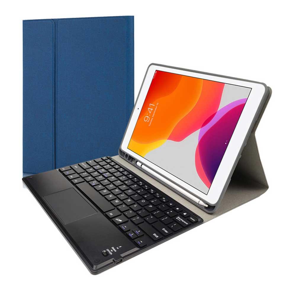 Wireless Keyboard Case Voor Ipad 10.2 Tablet Case Bluetooth Keyboard Cover Voor Ipad 10.2 Pu Leather Afneembare Cover: Blue