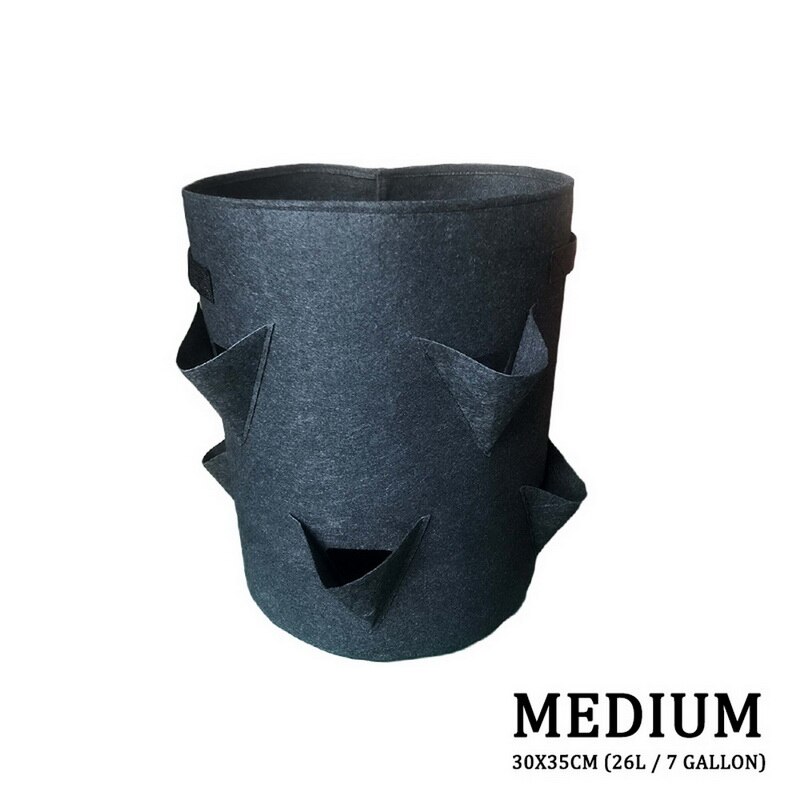 Plantation sac de culture sac de plantation avec poignée jardin extérieur plante sac de culture, sac Vertical pour fraises herbes et fleurs réutilisable: dark grey-M