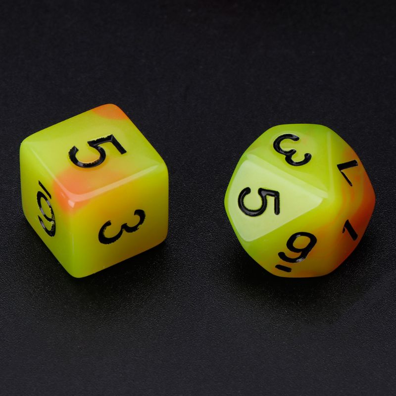 OOTDTY seitige würfel 7 teile/satz Leucht polyedrisch Seitige Würfel D4 D6 D8 D10 D12 D20 einstellen Für Kerker & Drachen D & D RPG Poly Spiel