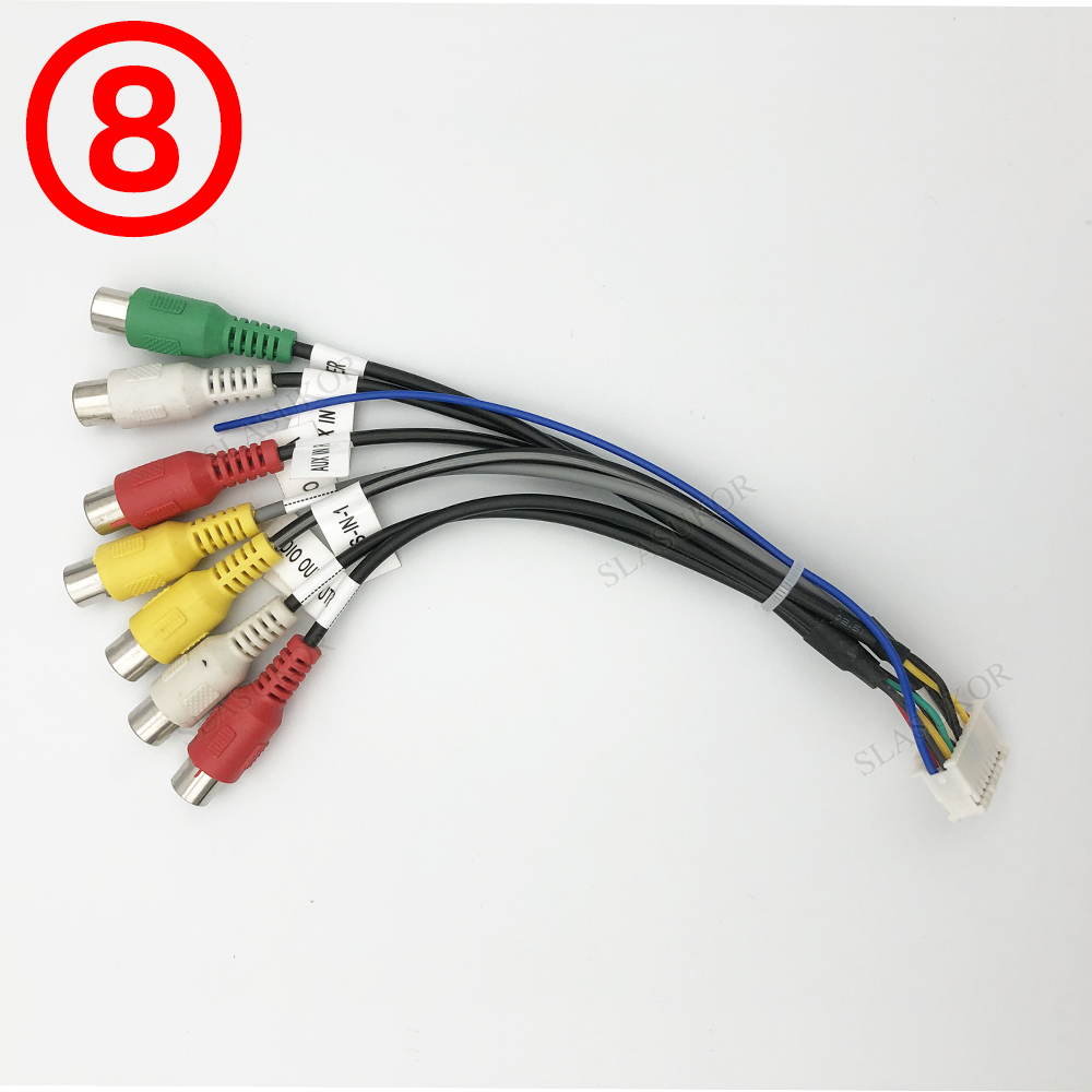 Auto Unit Stereo Draad Kabelboom Compatibel Autoradio Android Interface Mic Rca Usb Audio En Video Kabel Microfoon Adapter: Blauw