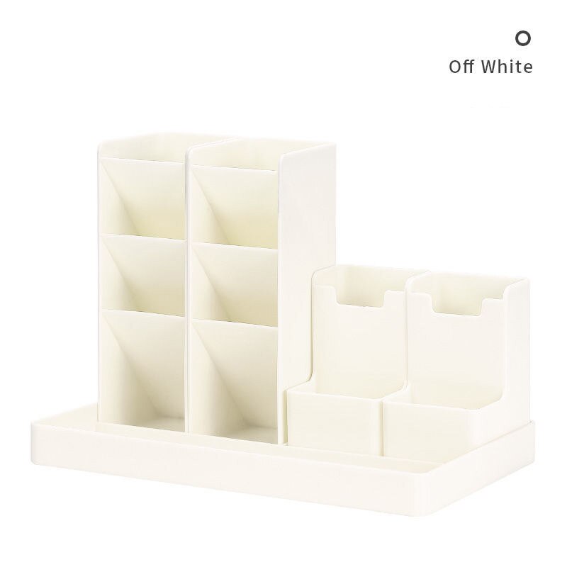 Large Capacity Desk Pen Holder Pencil Storage Box Desktop Organizer Stand Case School Office Stationery: White