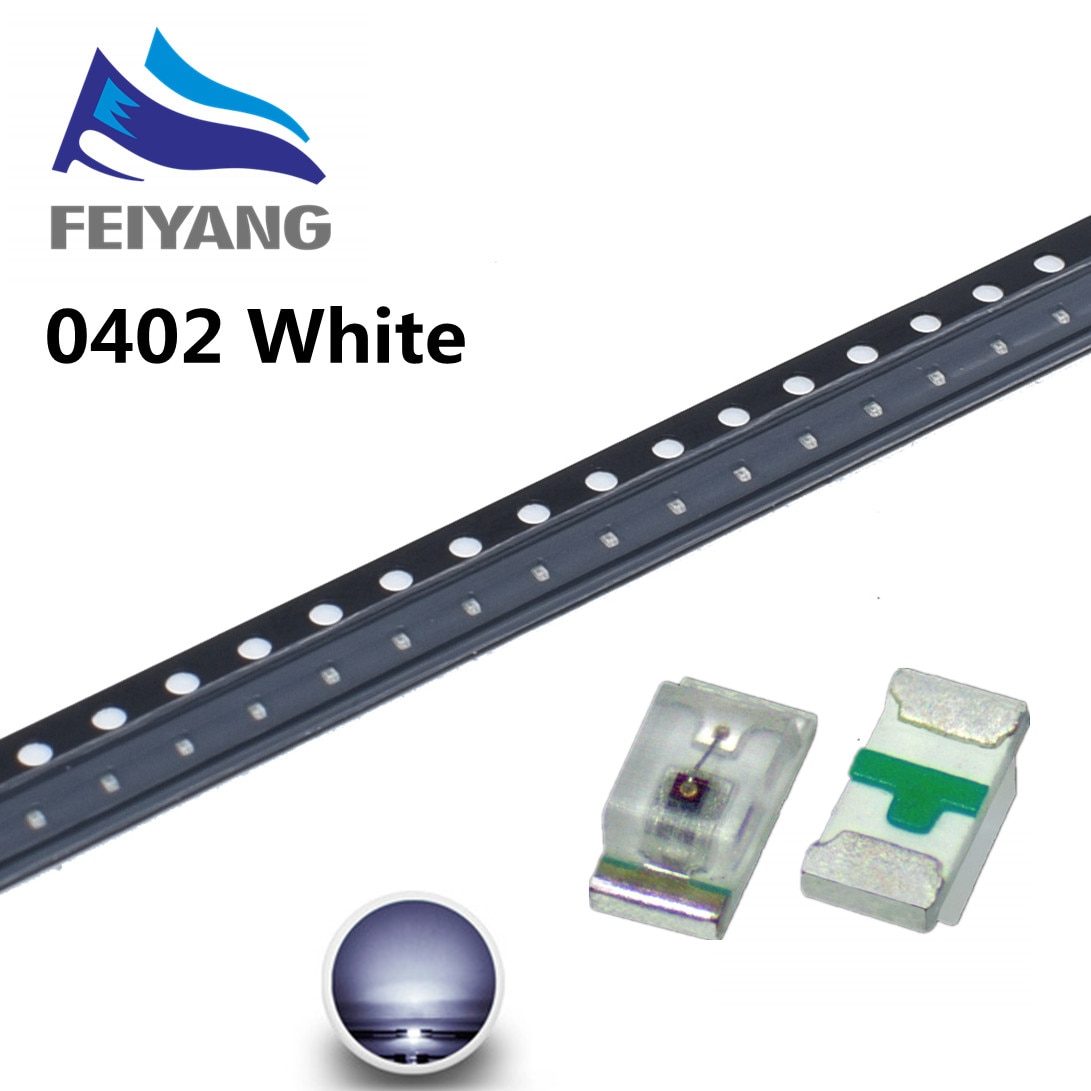 3000PCS 0402 SMD LED light-emitting diode smd Red Yellow Blue Green White Warm White 0range RGB 1.0*0.5*0.4MM 1005 super bright: White