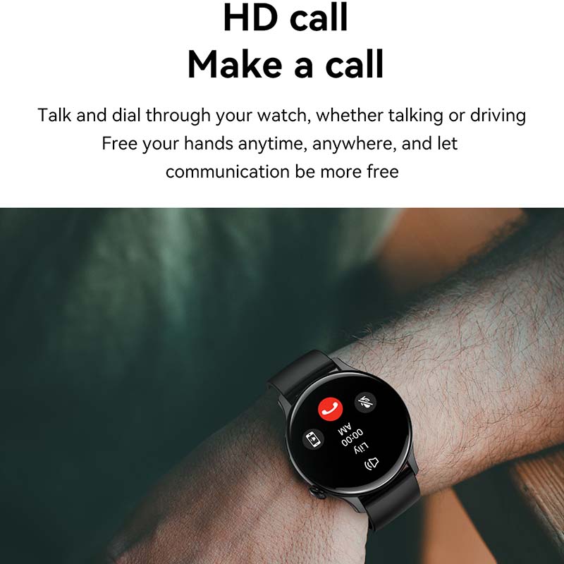 AMOLED HK85 Smartwatch pour iOS et Android, Montre intelligente d'appel Bluetooth, Horloge du monde du sport, Calculatrice, 2024 pouces, , 1.43