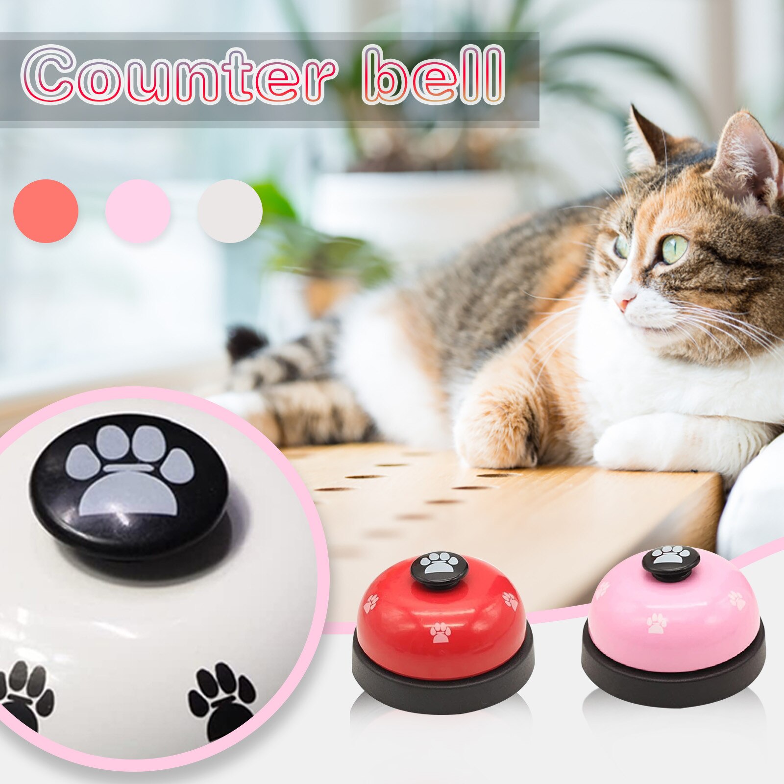 1pcs Pet Training Bell Dog Toy Responder Puppy Feeding Metal Meal Bell Cat Dog Bell Pet Supplies Interactive Training Tool #T1P