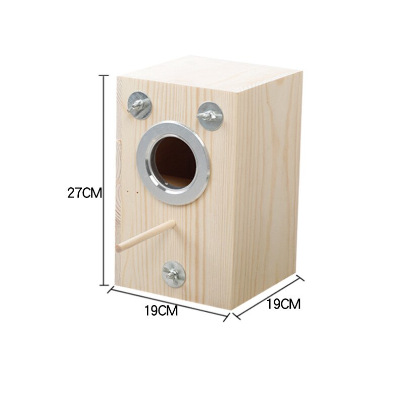 Wood Bird Breeding Box Bird House Nest Parrot Breeding Decorative Cages Pet Accessories Home Balcony Decoration
