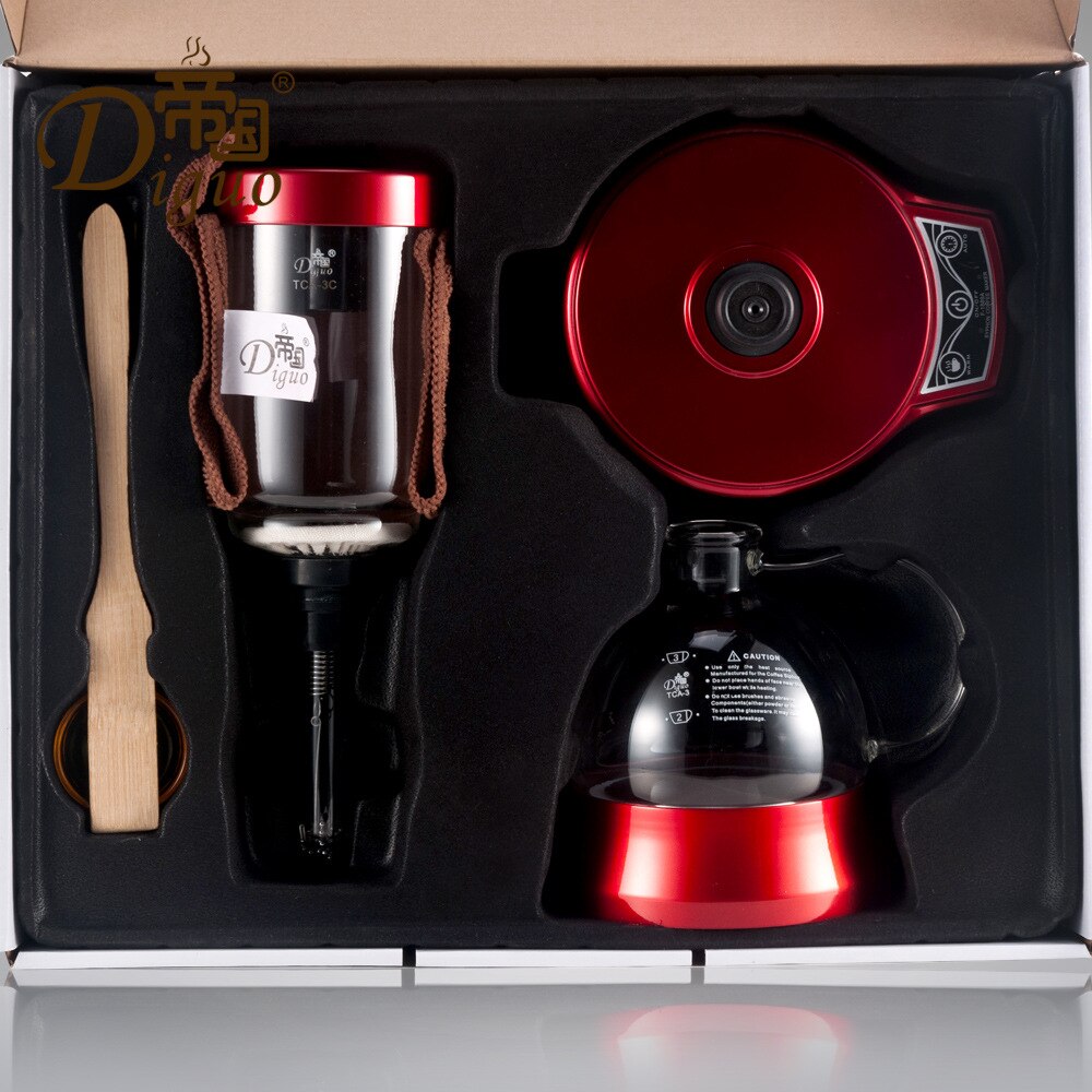 Elektrisk japansk stil vannlås kaffetrakter 3 kopper vakuum kaffemaskin brygger drypp te vannlås glasspottfilter eu oss plugg