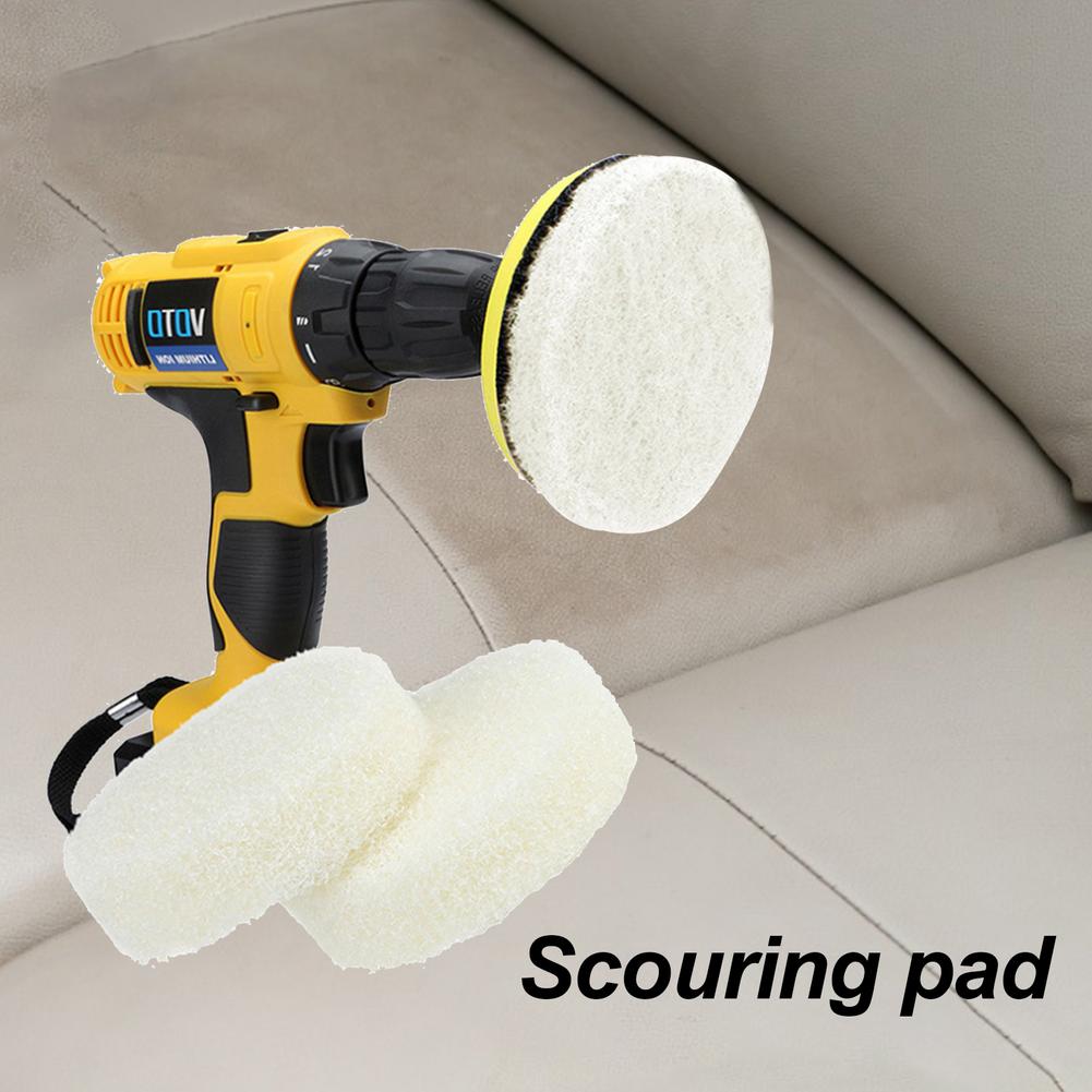 Electric Drill Brush Replaceable Scouring Pad Set Power Scrubber Polishing Brush Kit Accessories For Carpet Glass Car Clean