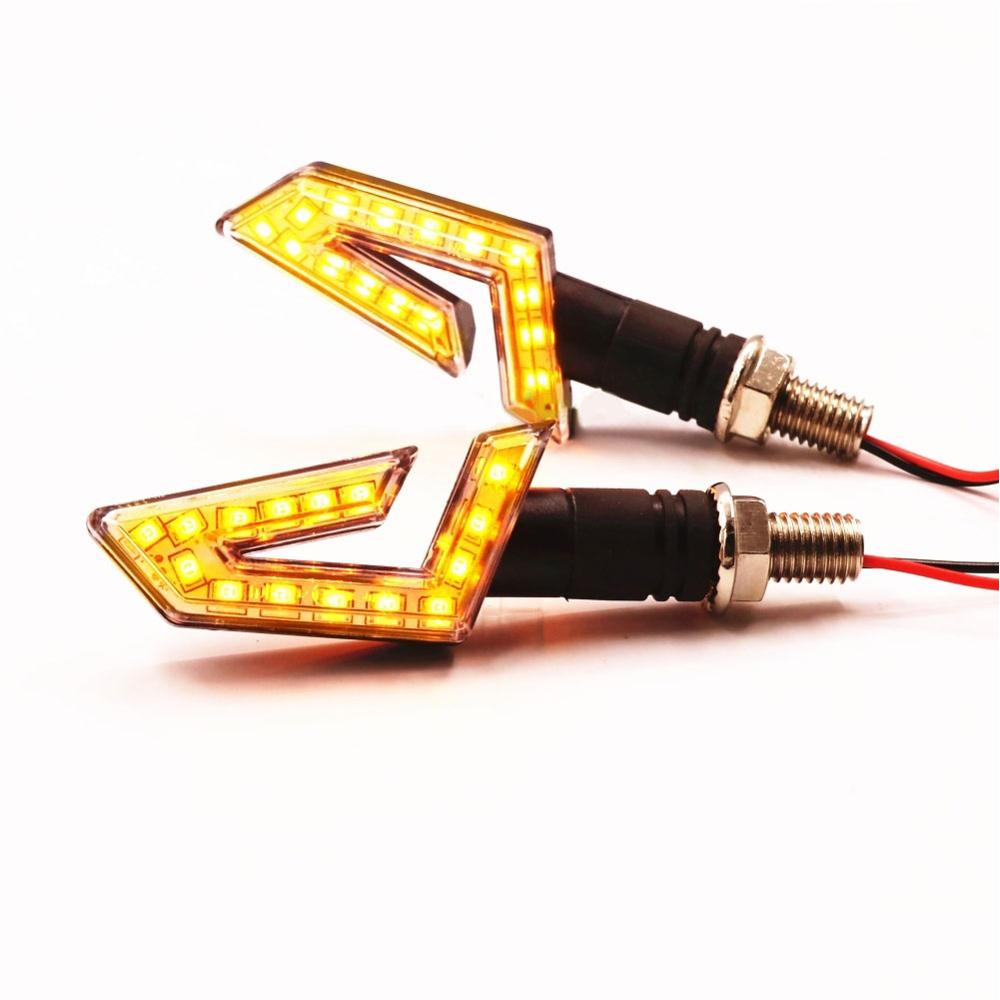 Universal 2pcs 1pair 15LED Motorcycle Indicator Signal Light Turn Highlighting Modification Yellow Light Triangle Lamp