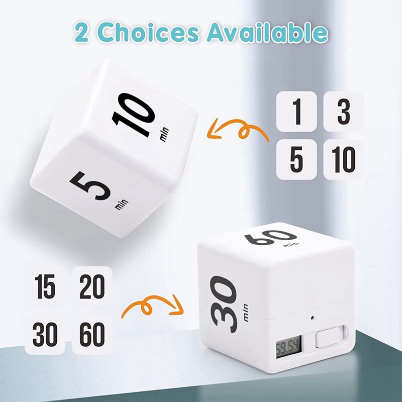 Square Timer Gravity Sensor Flip Timers, Kitchen Timer Kids Timer Workout Timer Game Timer For Cooking