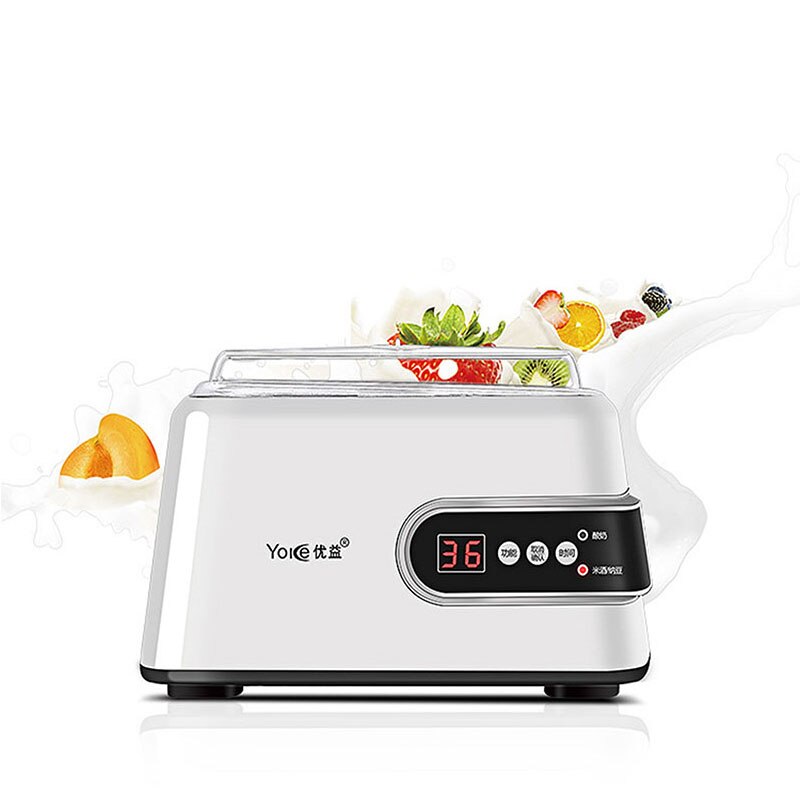 Kbxstart 220V Automatic Home Multi-function Yogurt Machine DIY Yogurt Tools Natto Rice Wine Fermentation Tank 1.3L: Default Title