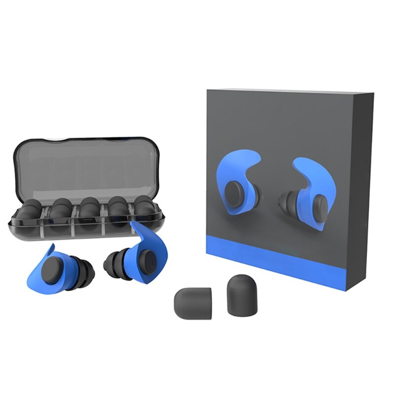 1Set Comfort Oordopjes Ruisonderdrukking Foam Soft Oordopjes Noise Reduction Oordopjes Beschermende Voor Slaap Trage Rebound Oordopjes: Blauw