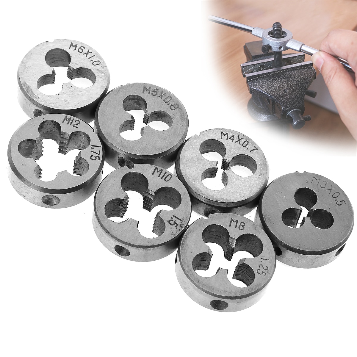 32pcs/Set HSS Metric Tap & Die Set M3-M12 1st 2nd & Plug Finishing For Metalworking Hand Tool Set