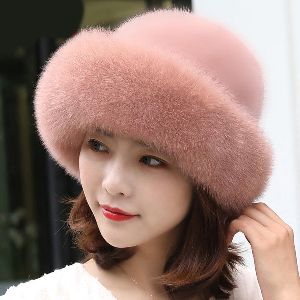Winter Women Hat Soft Fluffy Faux Fur Hats Thicken Warm Hat Thick Beret Ladies Hat Winter Headgear