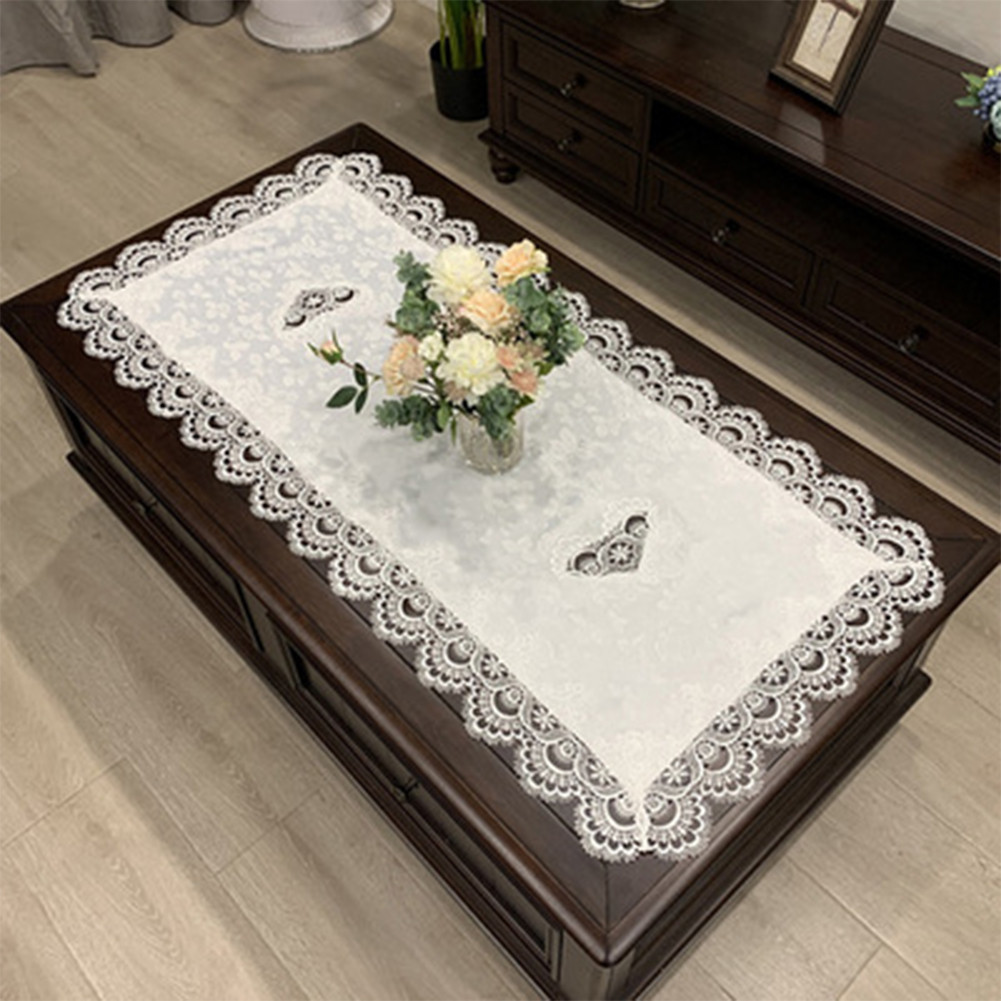 Rechteck Tischdecke europäische bestickte Kaffee Tee Tischdecke hohl geschnitzte Heim textilien Dekoration Zubehör 50*100cm