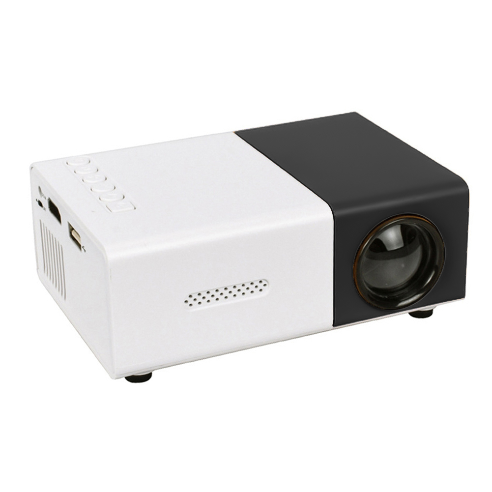 HD 1080P Mini LED Projector 400 Lumen LED Micro Projector HDMI-compatible USB/AV/TF Slots Home Party Meeting Theater Projector: Brown / US Plug