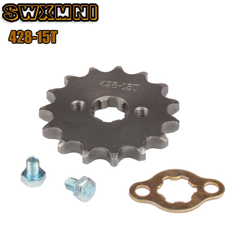 428# 15T Teeth Front Engine 17mm 20mm Chain Sprocket With Retainer Plate Locker for Dirt Pit Bike ATV Quad Go Kart Moped Buggy