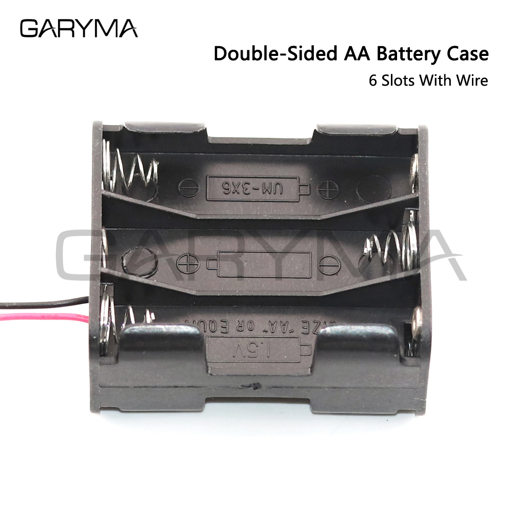 Aa Batterij Terug Naar Holder Case Box Storage Met Wire Leads 2x 4x 6x 8x 10x Slot Batterijen Batterij case 3V ~ 15V Connector: Black & White