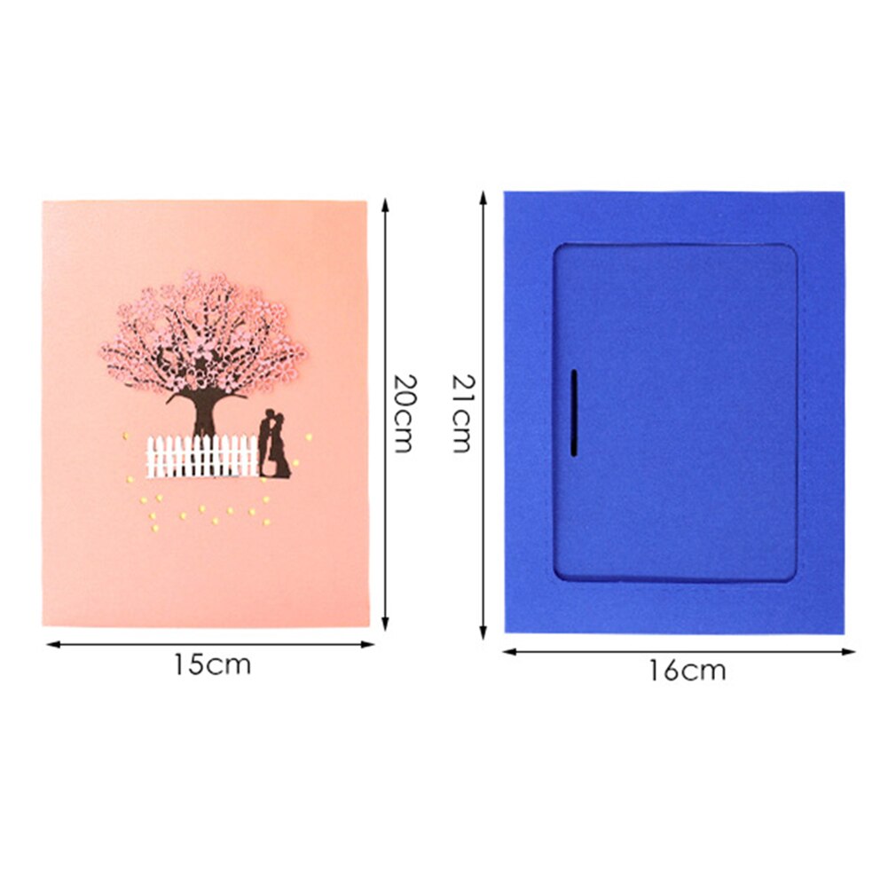 3D Pop up Card Wedding Cherry Tree Invitations Cards Valentine Day Postcard Wedding Invitation Greeting Cards Anniversary