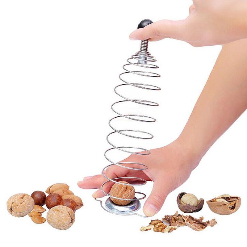 Funny Stainless Steel Spring Walnut Cracker Funny Kitchen tools Nut Crackers galletas de nuez