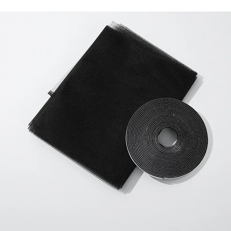 Sommar självhäftande fönsterskärm myggskyddande förhindrar flygande insekter osynliga nätgardiner avtagbar magnetisk skärmfönster: 7*2.6 / Svart