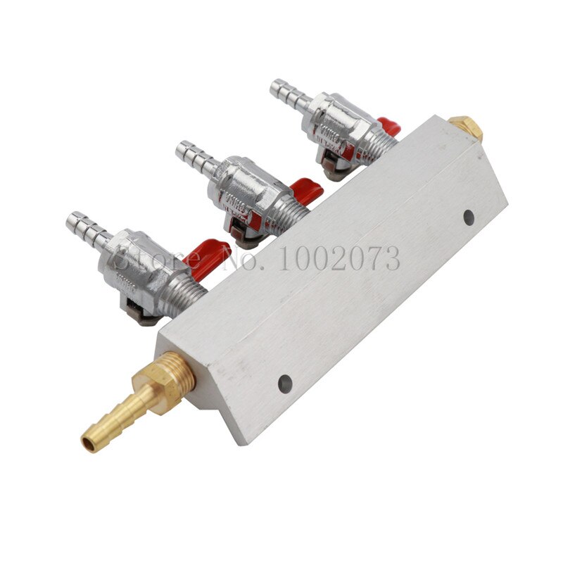 2/3/4 Way CO2 Air Gas Distribution Manifold Splitter Check Valves 1/4" Barb 7mm fittings Draft Beer Brew Kegerator Dispenser