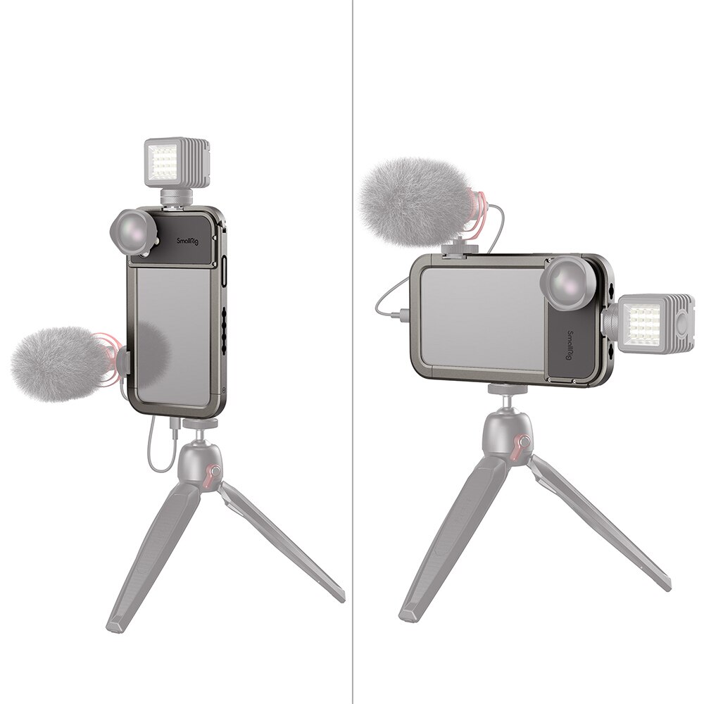 Jaula móvil SmallRig Pro para iPhone 11, protector de bolsillo con soportes para zapatos fríos, kit de tiro Vlog-2774