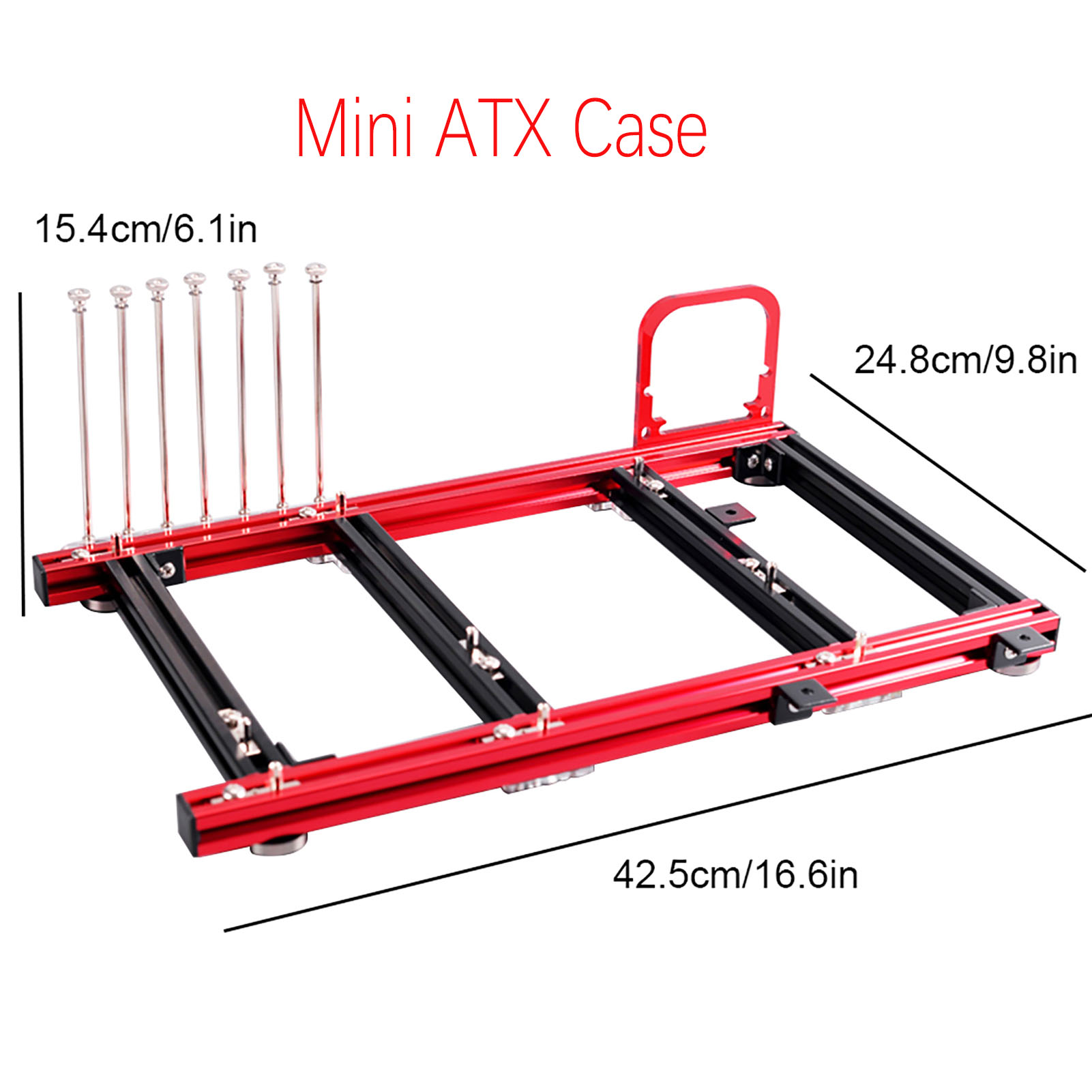 DIY Computer fallen Mini offen Aluminium Legierung Rahmen für ATX Hauptplatine PC Computer fallen DIY Computer fallen Wärmeableitung: rot ATX