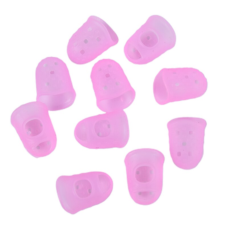 10 Uds de pulgar para guitarra Protector de púa y dedos púa del dedo del dedal para dedo guardia de seguridad proteger tapones de 4 colores: Rosa
